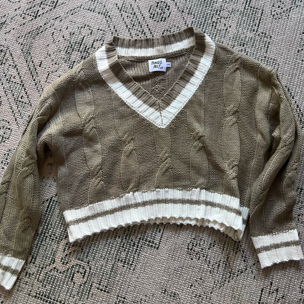 Cropped Princess Polly Varsity Sweater